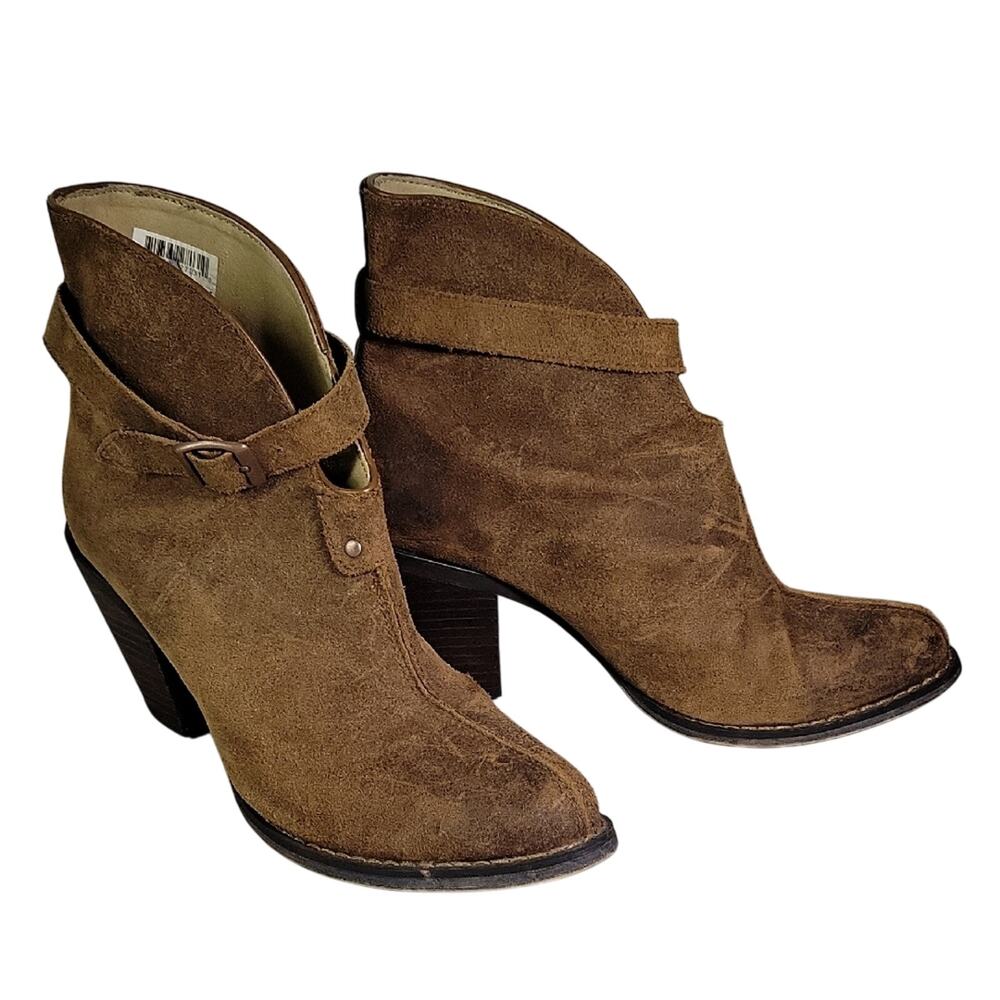 Durango Brown Leather 4" L Style Ankle Boots Womens Size 8